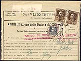Biglietto di servizio mod. 489 fronte 