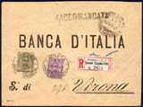 Busta raccomandata inviata dall'Agenzia postale N&deg;1 di Milano