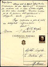 Cartolina doppia con risposta