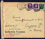 Lettera per l'estero censura e applicazione dei francobolli