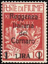 Fiume 1 Lira  Reggenza Italiana del Carnaro