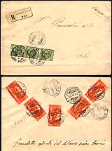 Francobolli applicati dal mittente fronte e retro